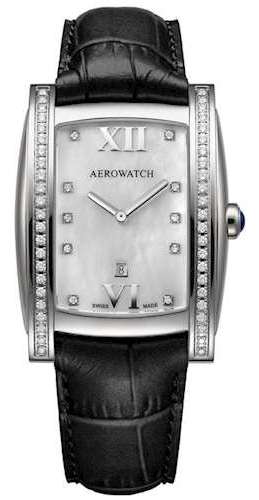 Aerowatch 03952AA01DIA black leather strap