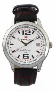 Seculus 4478.1.515 white ap-n, ss, black leather red stripes