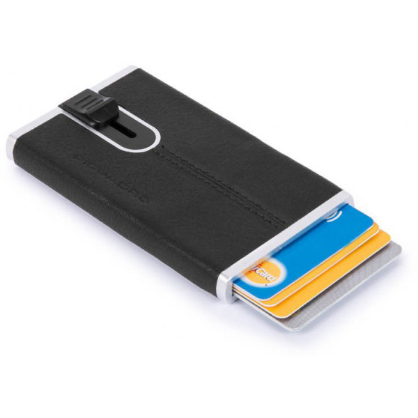 Piquadro BK SQUARE/Black Кредитница с выдвижным механизмом с RFID защитой (6,2x10,5x1,2)
