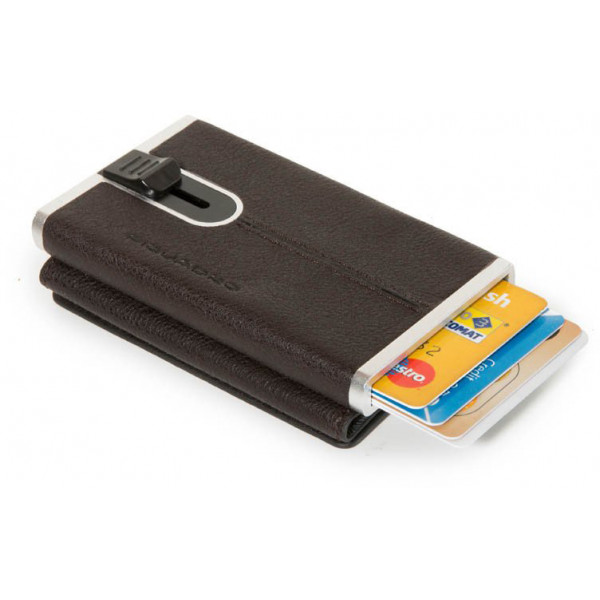 Piquadro BK SQUARE/D.Brown Кредитница-портмоне с выдвижным механизмом с RFID защитой (6,2x10,5x2)