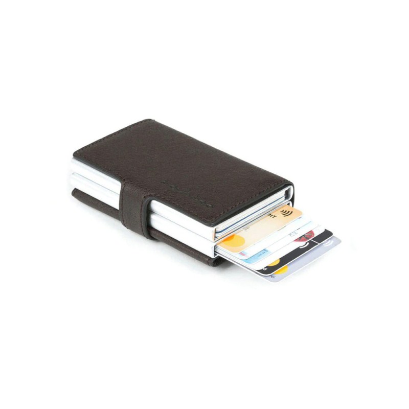 Piquadro BK SQUARE/D.Brown Кредитница-портмоне с выдвижным механизмом с RFID защитой (6,5x10,5x2,5)
