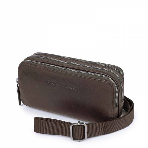 Piquadro BK SQUARE/D.Brown Сумочка с 3 отдел. на молнии (19,5x10x6,5)
