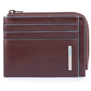Piquadro BL SQUARE/Cognac Кредитница с отдел. для монет на молнии с RFID защитой (11,5x8x1)