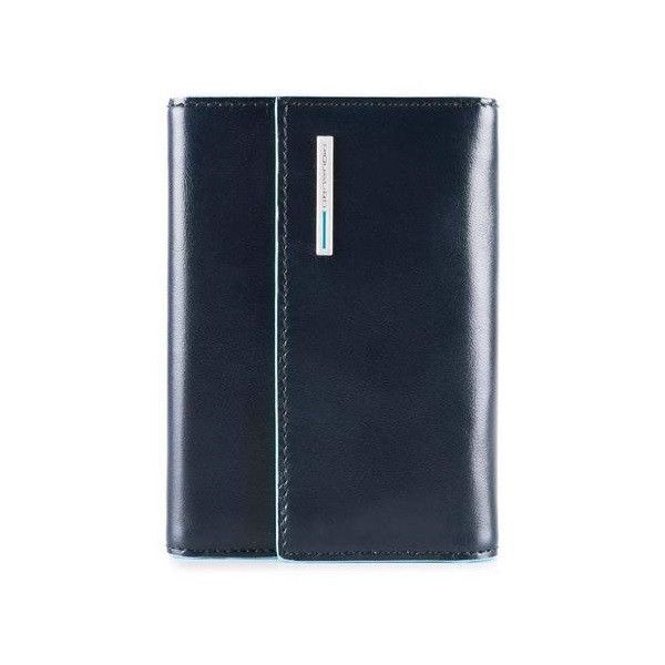 Piquadro BL SQUARE/Navy Blue Портмоне верт. с отдел. для 12 кред.карт с RFID защитой (12,5x9x2,5)