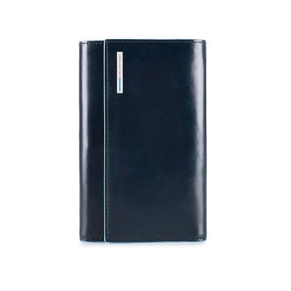 Piquadro BL SQUARE/Navy Blue Портмоне верт. с отдел. для 24 кред.карт с RFID защитой (10,5x16x3)