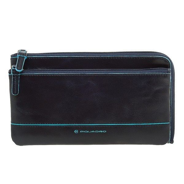 Piquadro BL SQUARE/Navy Blue Сумочка на молнии с 3 отдел. (23x12x3)