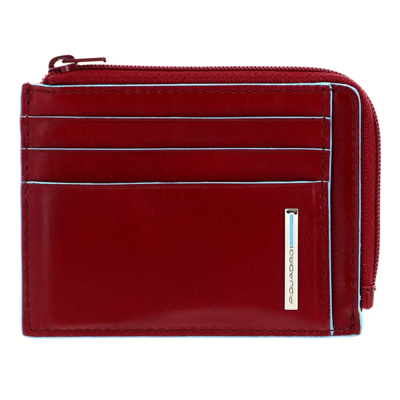 Piquadro BL SQUARE/Red Кредитница с отдел. для монет на молнии с RFID защитой (11,5x8x1)