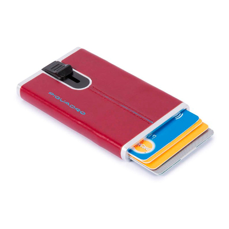 Piquadro BL SQUARE/Red Кредитница с выдвижным механизмом с RFID защитой (6,2x10,5x1,2)