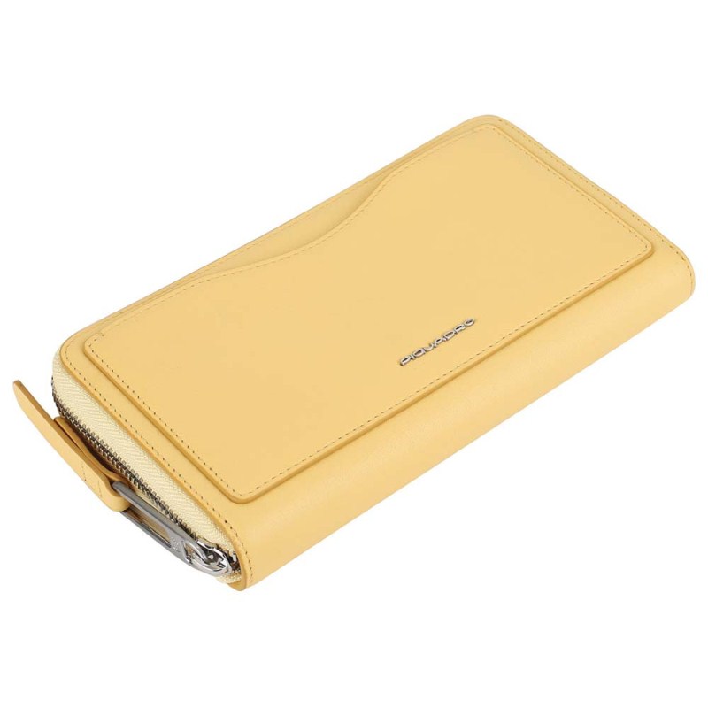 Piquadro LINA/Yellow Портмоне верт. на молнии с RFID защитой (19x10,5x2,5)