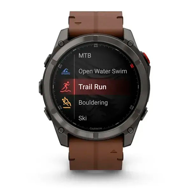 Garmin Смарт-годинник Garmin Fenix 8 Pro (51 mm) AMOLED Sapphire, титан Carbon Gray DLC із каштановим шкіряним ремінцем Garmin Смарт-годинник Garmin Fenix 8 Pro (51 mm) AMOLED Sapphire, титан Carbon Gray DLC із каштановим шкіряним ремінцем