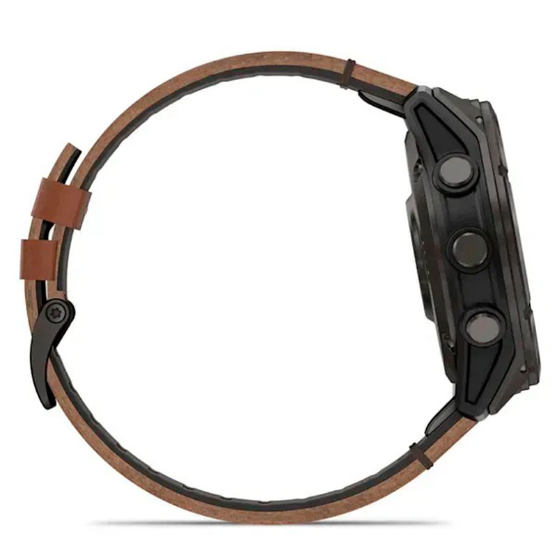 Garmin Смарт-годинник Garmin Fenix 8 Pro (51 mm) AMOLED Sapphire, титан Carbon Gray DLC із каштановим шкіряним ремінцем Garmin Смарт-годинник Garmin Fenix 8 Pro (51 mm) AMOLED Sapphire, титан Carbon Gray DLC із каштановим шкіряним ремінцем