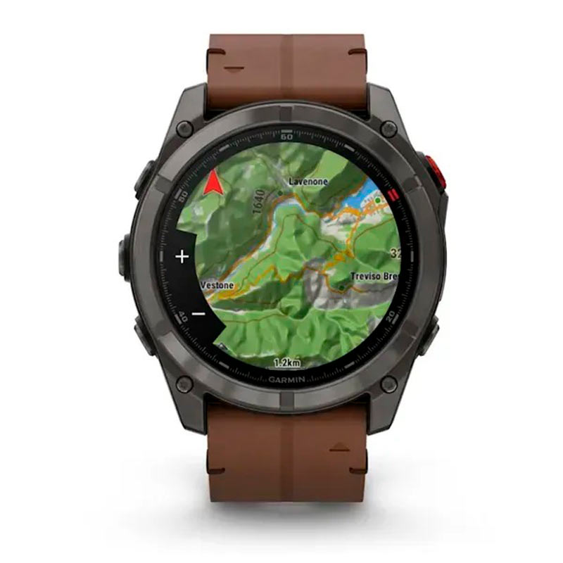 Garmin Смарт-годинник Garmin Fenix 8 Pro (51 mm) AMOLED Sapphire, титан Carbon Gray DLC із каштановим шкіряним ремінцем Garmin Смарт-годинник Garmin Fenix 8 Pro (51 mm) AMOLED Sapphire, титан Carbon Gray DLC із каштановим шкіряним ремінцем