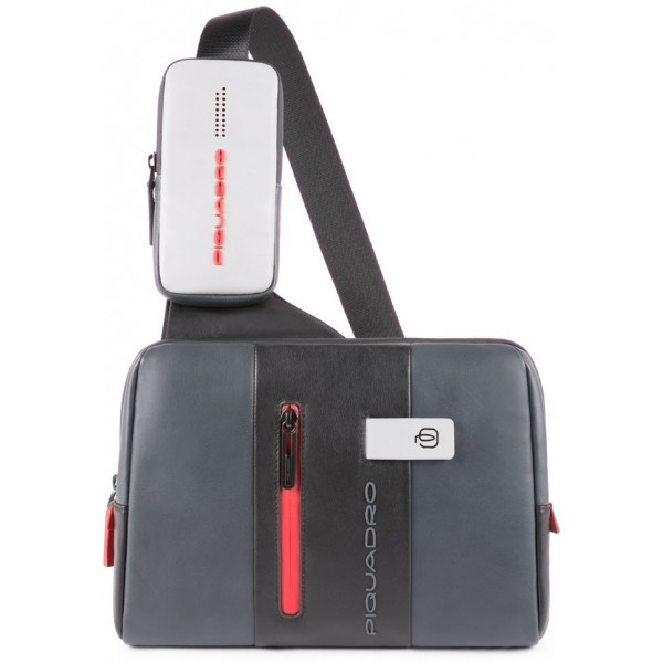 Piquadro URBAN/Grey-Black  Сумка наплечная с отдел. д/iPad и съемным чехлом д/смартфона (27x20x3,5)